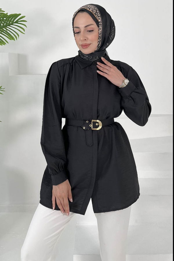 Kemerli Tunik Siyah - 27002