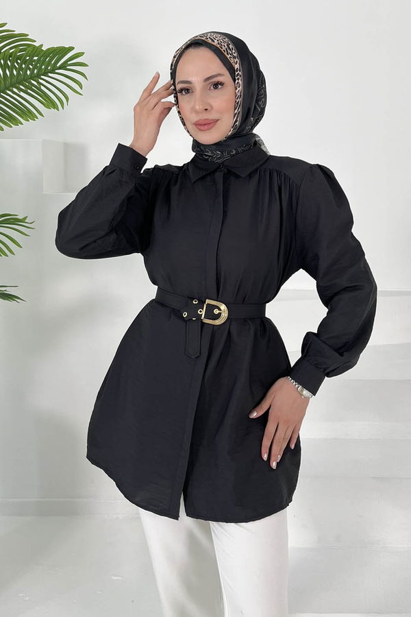 Kemerli Tunik Siyah - 27002