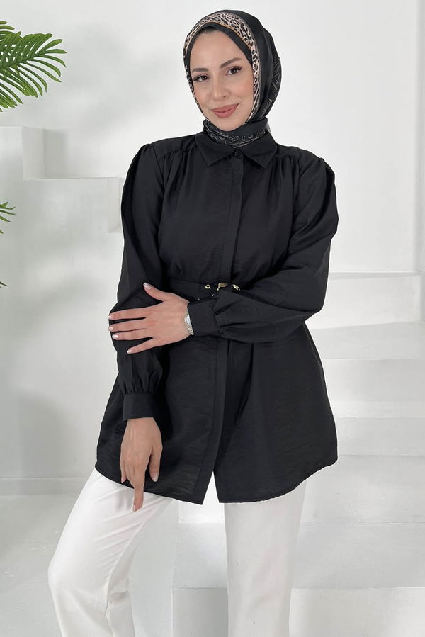 Kemerli Tunik Siyah - 27002
