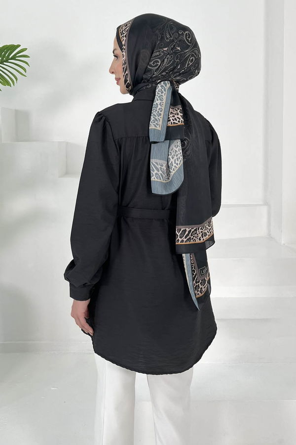 Kemerli Tunik Siyah - 27002