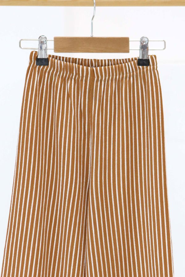 Kız Çocuk Hardal Çizgili Pantolon - 27306
