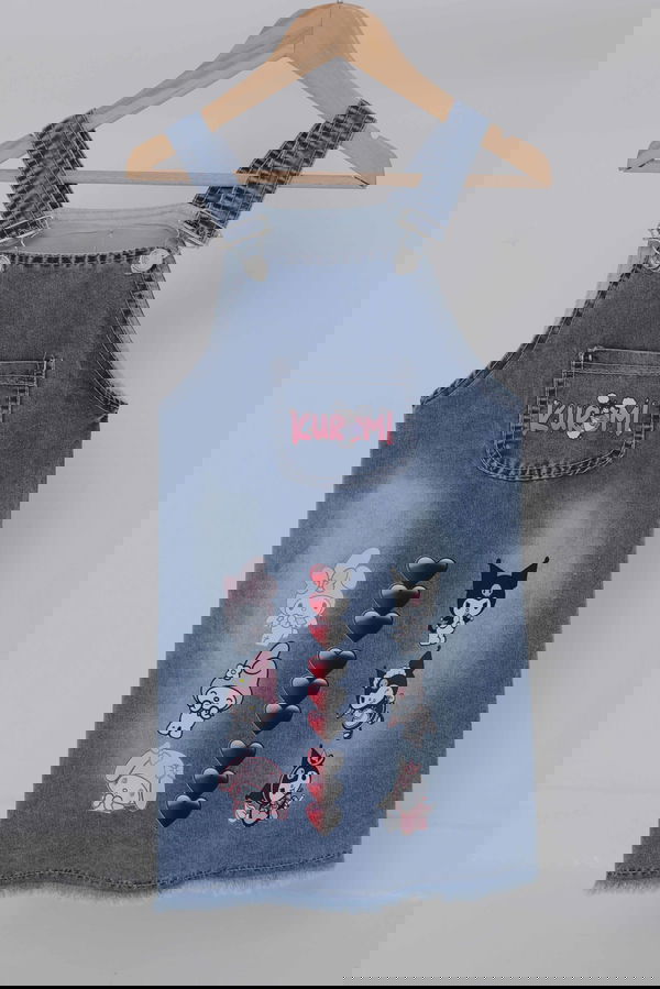 Kız Çocuk Mavi Baskılı Kot Jile - 27061
