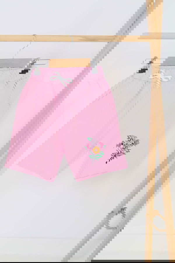 Kız Çocuk Pembe Baskılı Şort - 27331