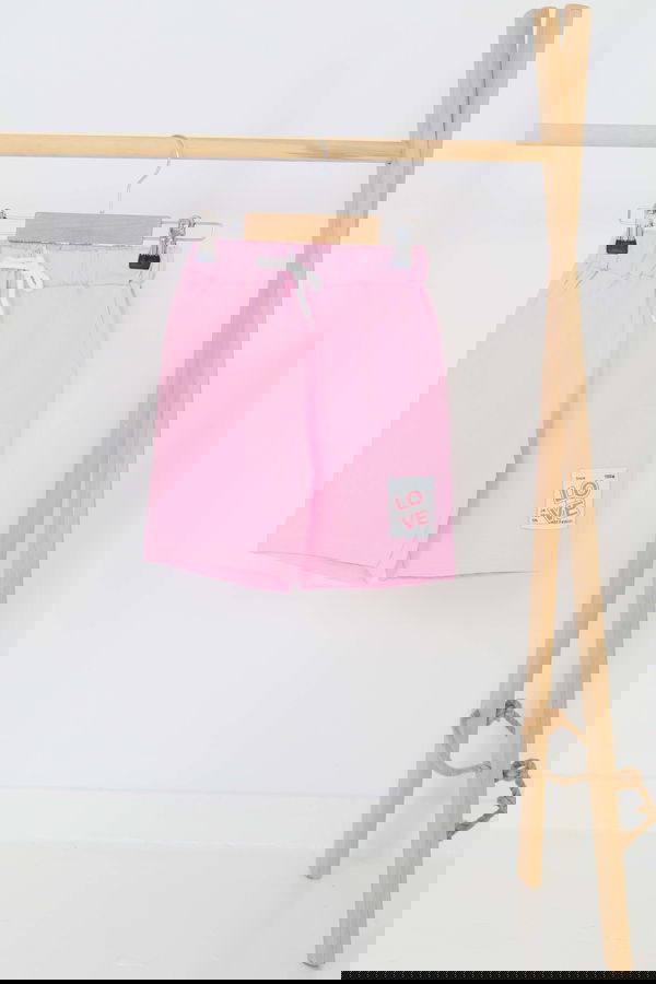 Kız Çocuk Pembe Baskılı Şort - 27332