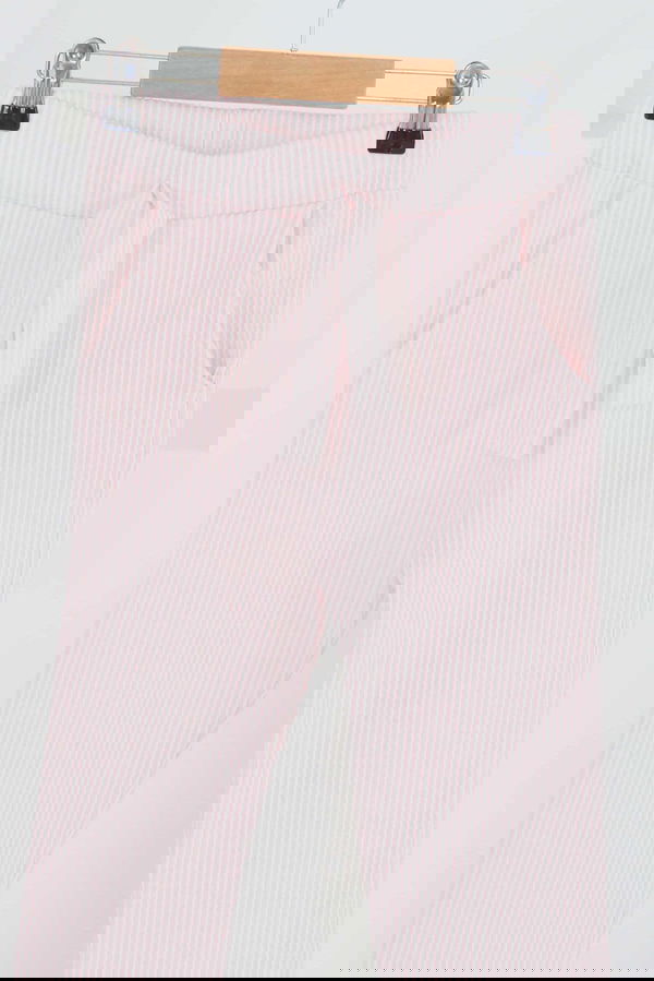 Kız Çocuk Pembe Çizgili Cepli Pantolon - 27450