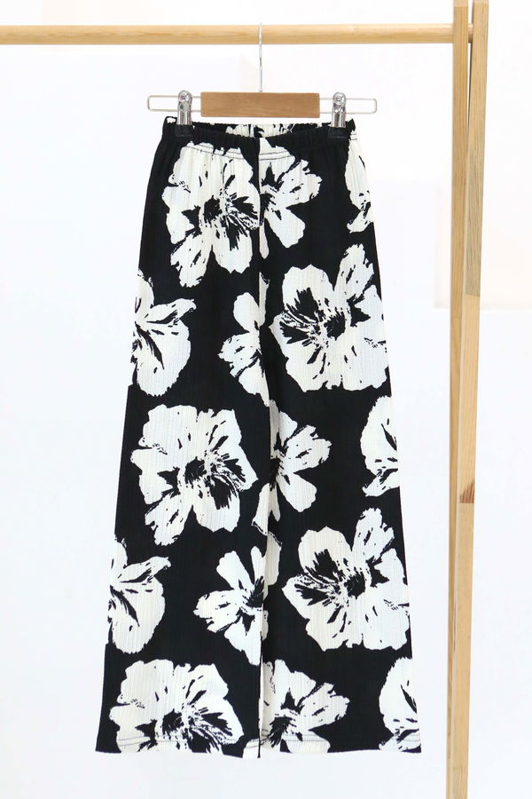 Kız Çocuk Siyah Desenli Pantolon - 27305