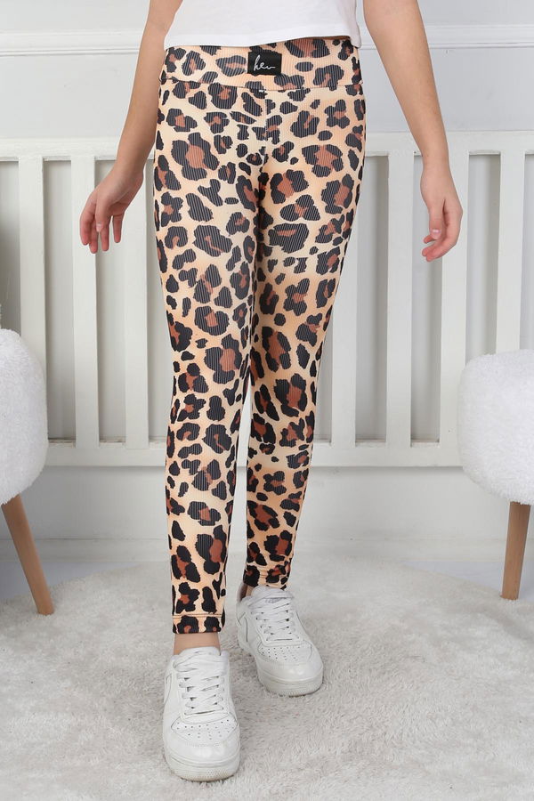 Kız Çocuk Siyah Kız Çocuk Leopar Tayt - 26717