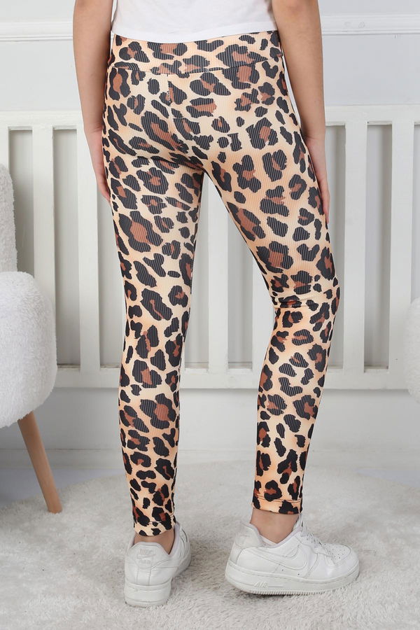 Kız Çocuk Siyah Kız Çocuk Leopar Tayt - 26717