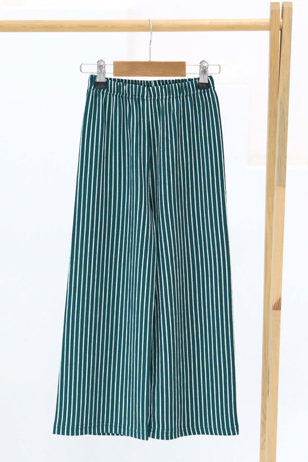 Kız Çocuk Zumrut Çizgili Pantolon - 27306