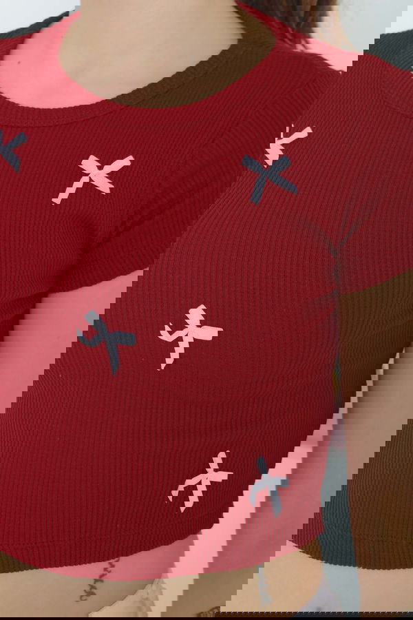 Kurdale Detaylı Bady Bordo - 27142