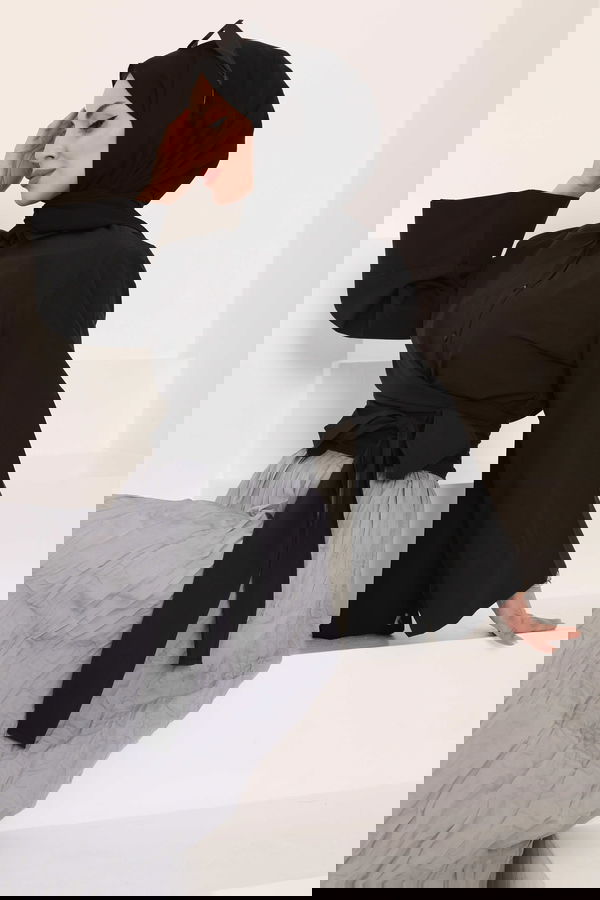 Önden Bağlamalı Gömlek Siyah - 27034