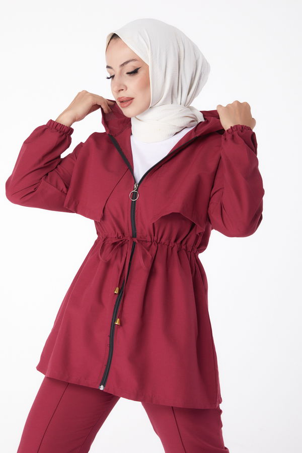 Önden Bağlamalı İkili Takım Bordo - 27073