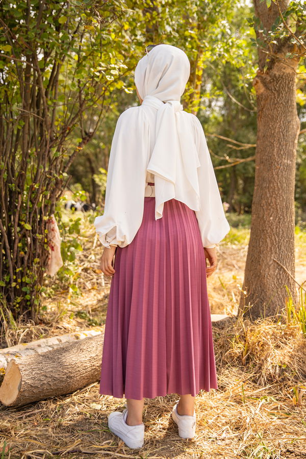 Pleated Skirt Dark Rose - 3219