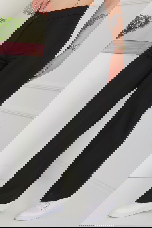 Şerit Detaylı Spor Pantolon Siyah - 27084