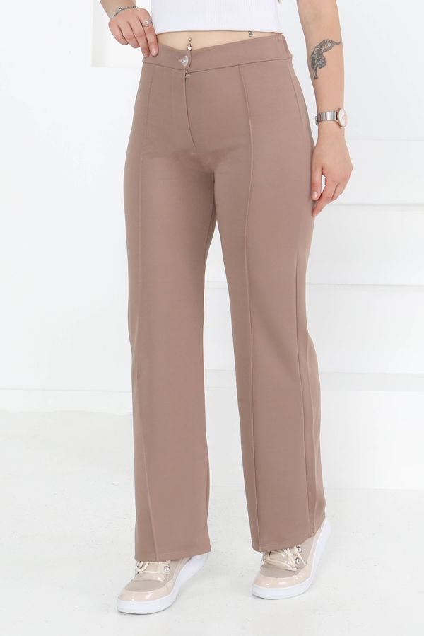 Şerit Detaylı Spor Pantolon Vizon - 27084