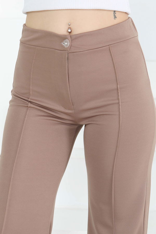 Şerit Detaylı Spor Pantolon Vizon - 27084