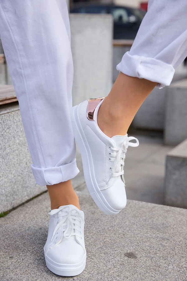 Shiny Sneakers White White Powder - 8698