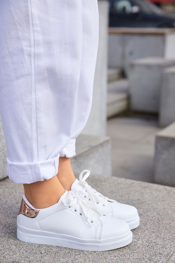 Shiny Sneakers White White Powder - 8698