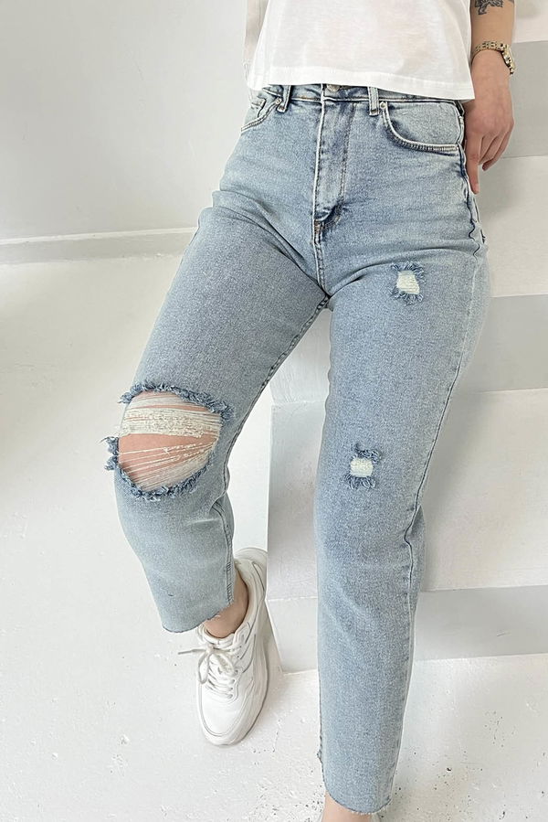Skinny Kot Pantolon Buz Mavi - 26830