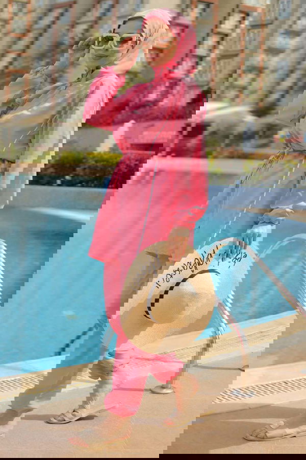 Tesettür Mayo Takımı Pembe - 27096
