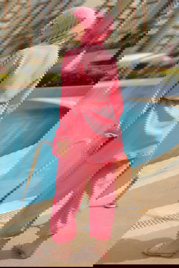 Tesettür Mayo Takımı Pembe - 27096