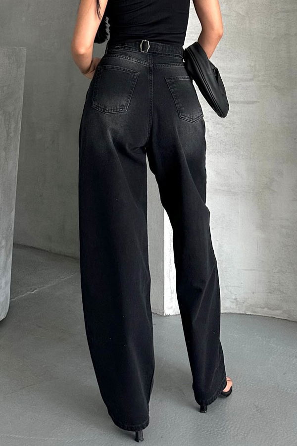 Tokalı Baggy Kot Pantolon Siyah - 27297