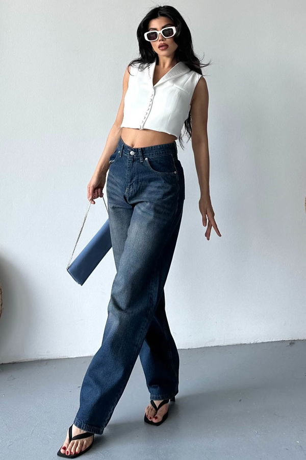 Tokalı Baggy Kot Pantolon Tint-kahve - 27297