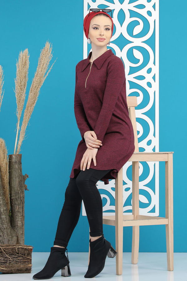 Tunic Desenli claret red - 7884 