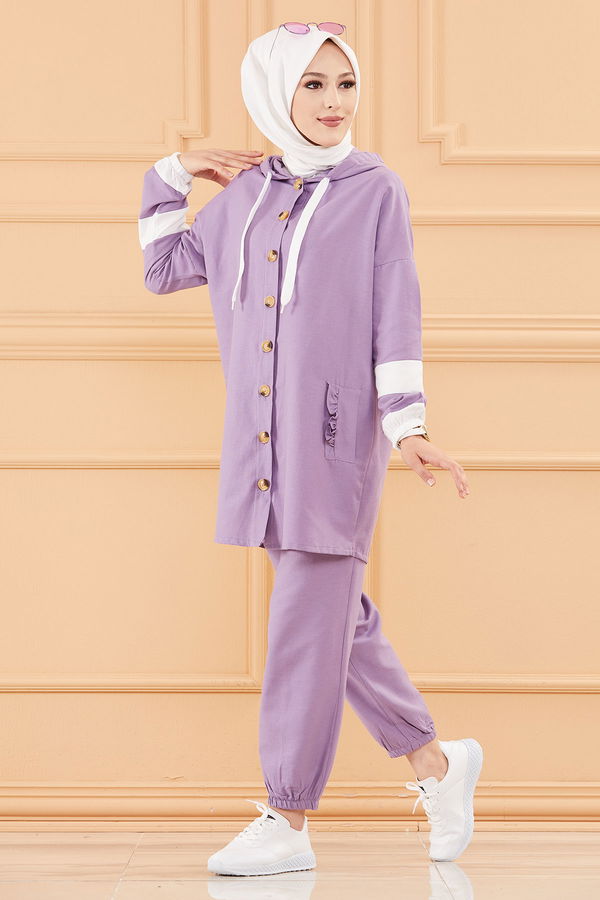 Tunik With Pants Lilac- 3684