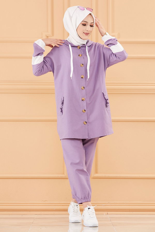 Tunik With Pants Lilac- 3684