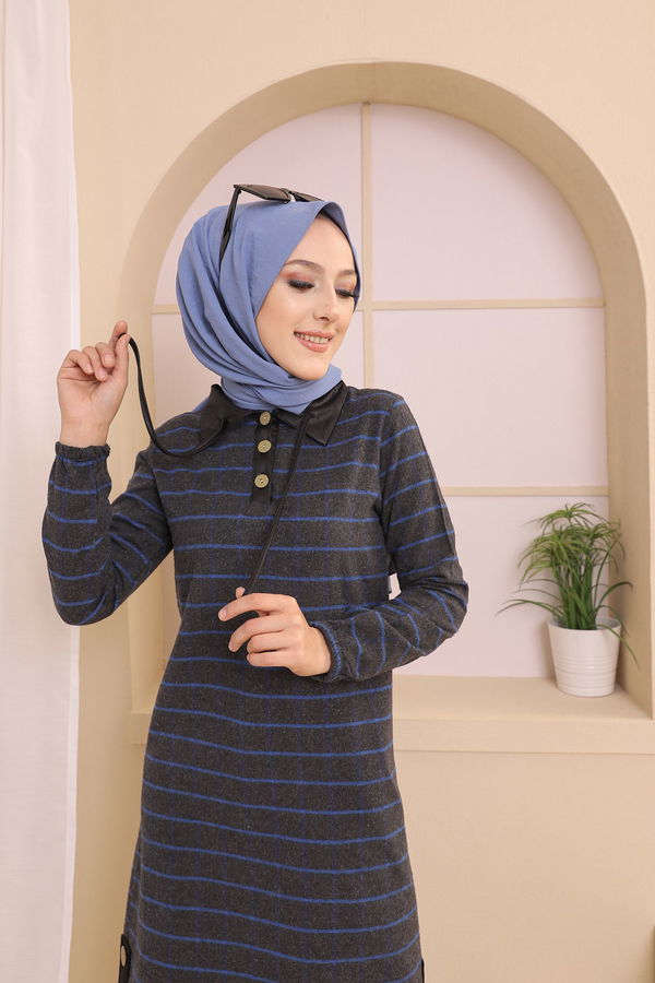 Tunik Antrasit Saks - 3310