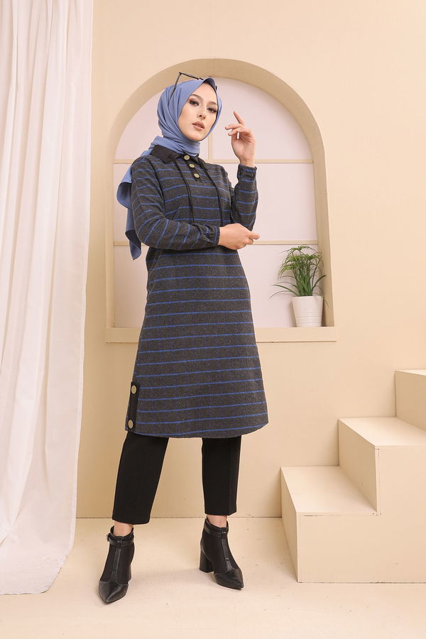 Tunik Antrasit Saks - 3310