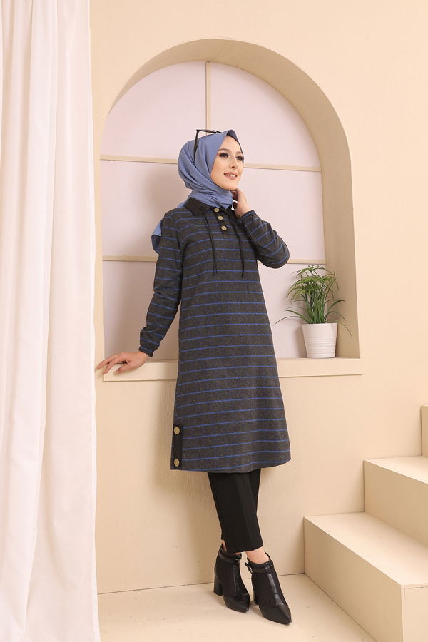 Tunik Antrasit Saks - 3310