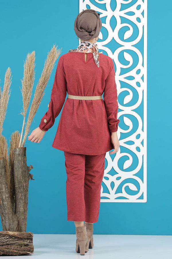 Tunik Pantolon Kemer Bordo - 7820