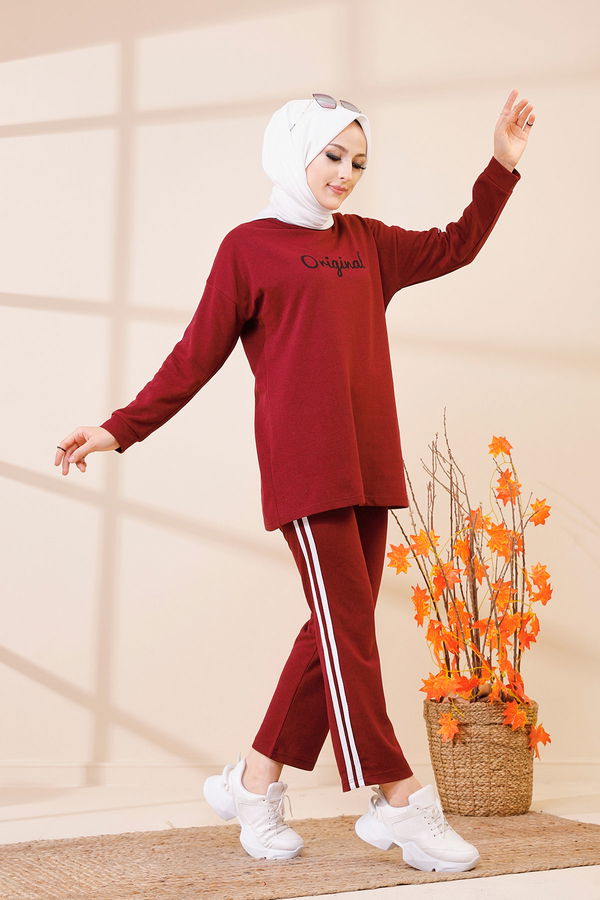 Tunik Pantolon Koyu Bordo - 8401