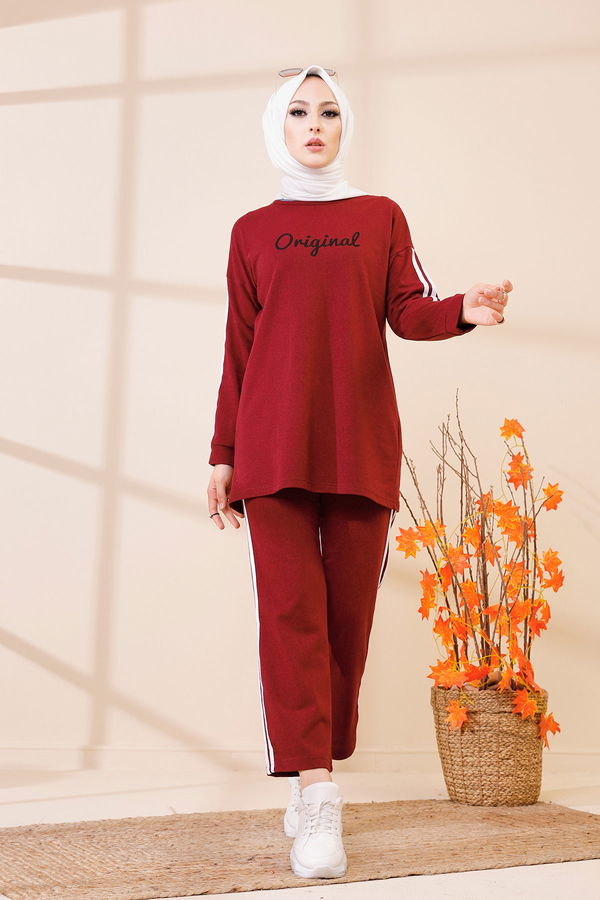 Tunik Pantolon Koyu Bordo - 8401