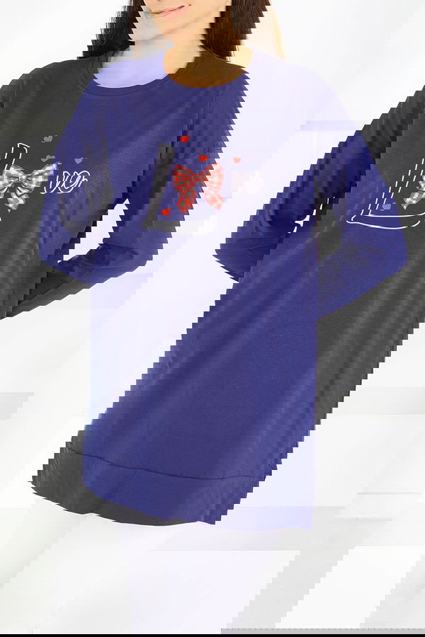 Uzun Kollu Baskılı Tunik - 27581