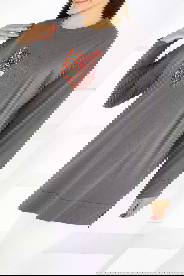 Uzun Kollu Baskılı Tunik - 27586