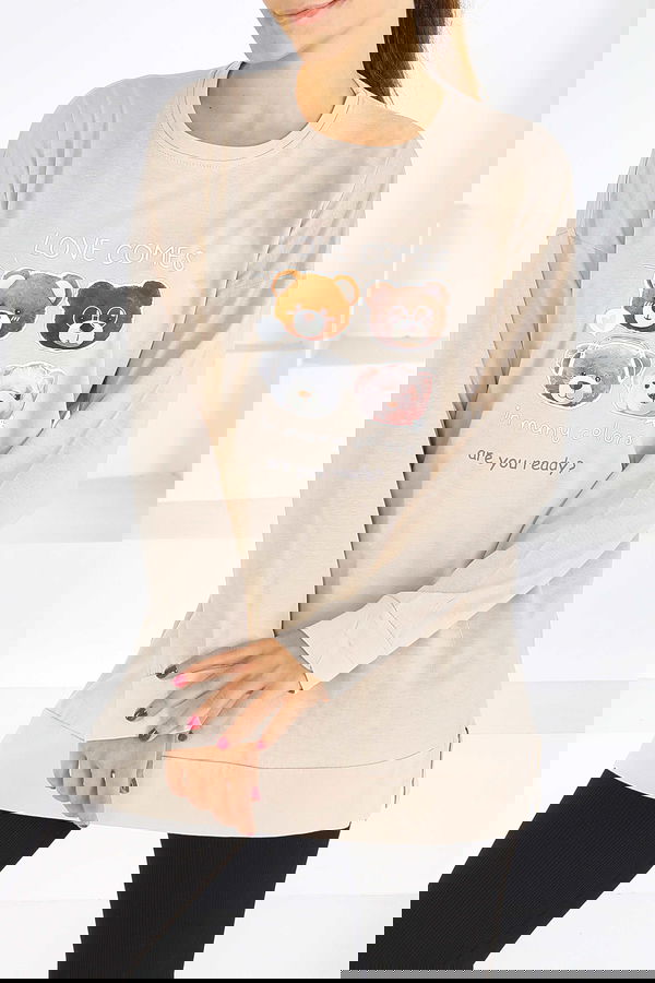 Uzun Kollu Baskılı Tunik - 27590