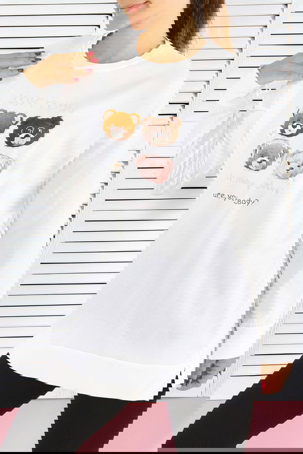 Uzun Kollu Baskılı Tunik - 27590